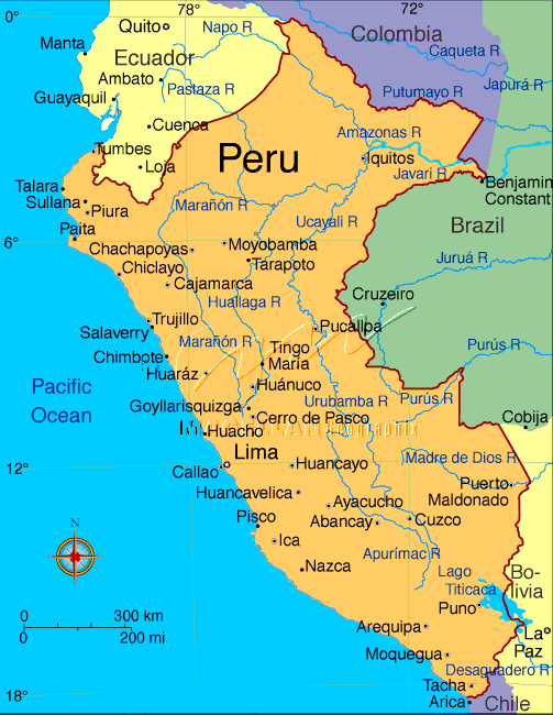 Peru politisch map